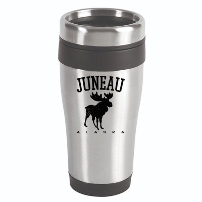 Juneau Alaska Moose Family Hiking Camping Trip Retro Vintage Funny Gift 16oz Travel Tumbler