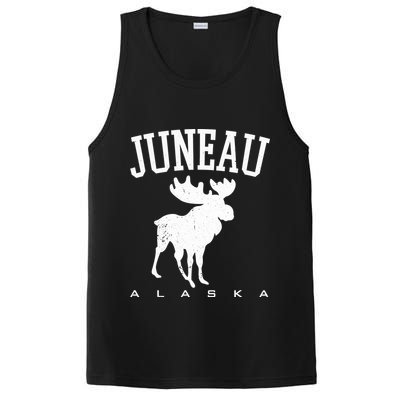 Juneau Alaska Moose Family Hiking Camping Trip Retro Vintage Funny Gift PosiCharge Competitor Tank