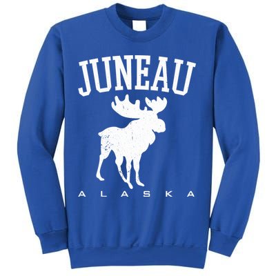 Juneau Alaska Moose Family Hiking Camping Trip Retro Vintage Funny Gift Sweatshirt