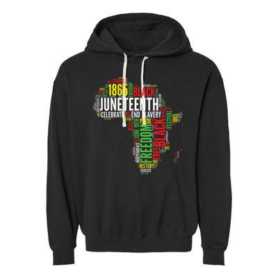 Juneteenth Africa Map Rd Art Black Pride Juneteenth Garment-Dyed Fleece Hoodie