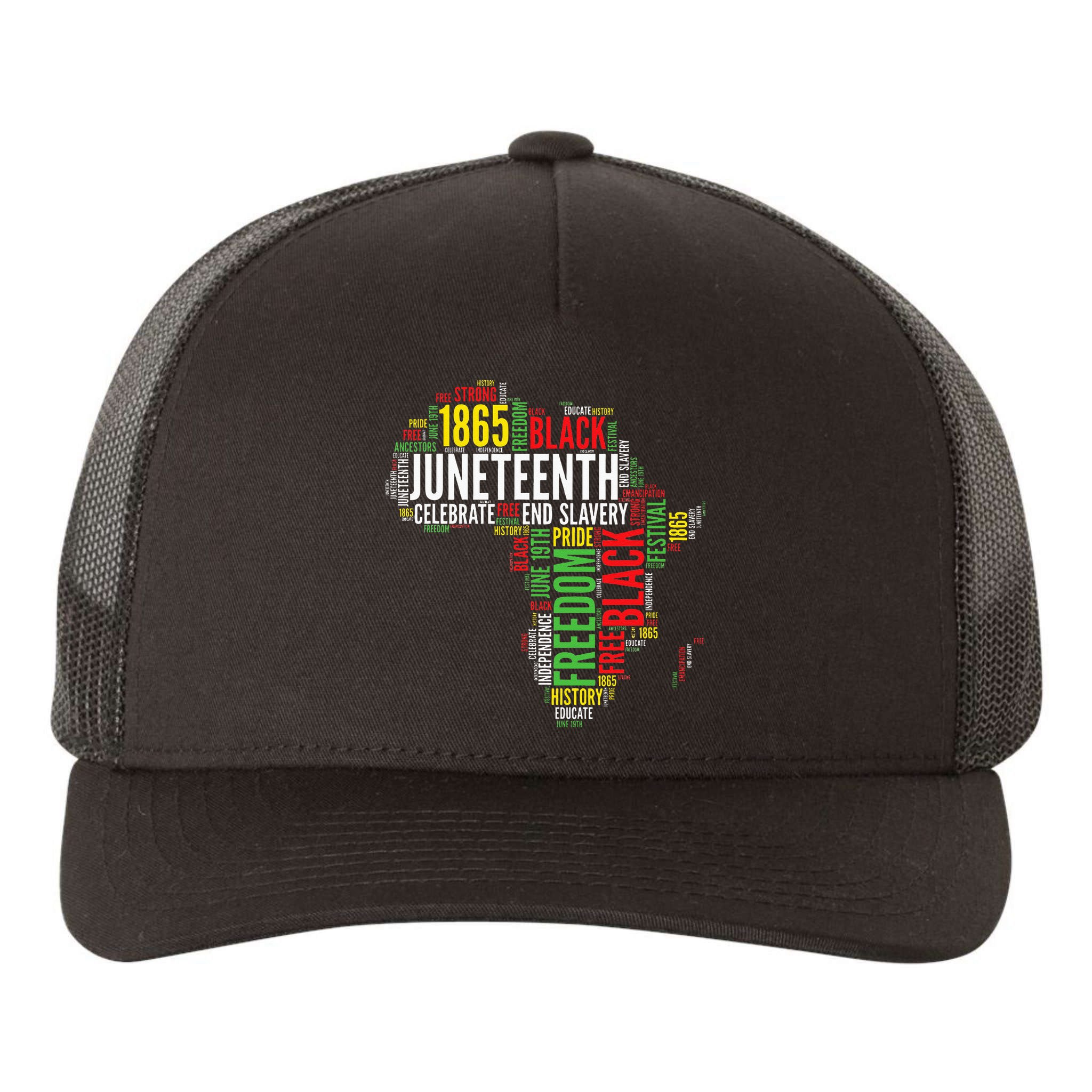 Juneteenth Africa Map Rd Art Black Pride Juneteenth Yupoong Adult 5-Panel Trucker Hat
