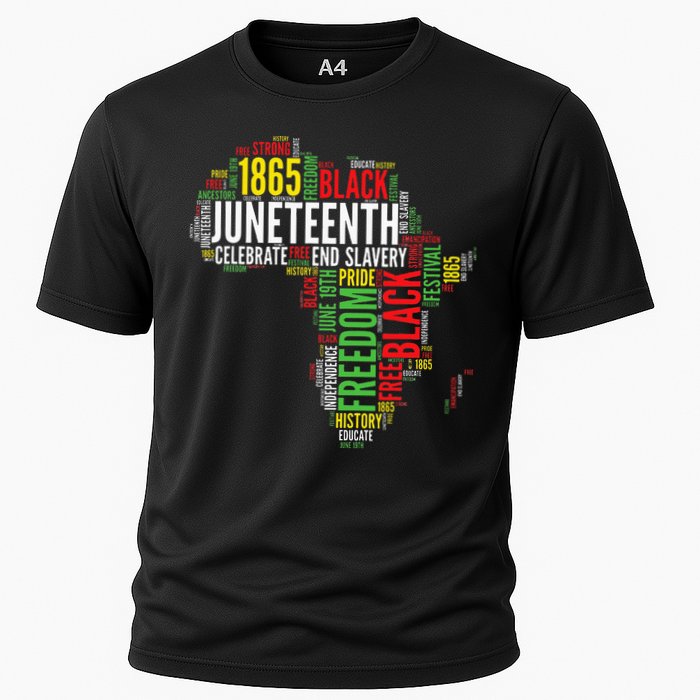 Juneteenth Africa Map Rd Art Black Pride Juneteenth Cooling Performance Crew T-Shirt