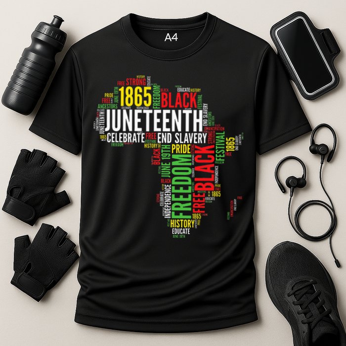 Juneteenth Africa Map Rd Art Black Pride Juneteenth Cooling Performance Crew T-Shirt