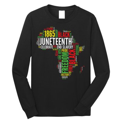 Juneteenth Africa Map Rd Art Black Pride Juneteenth Long Sleeve Shirt