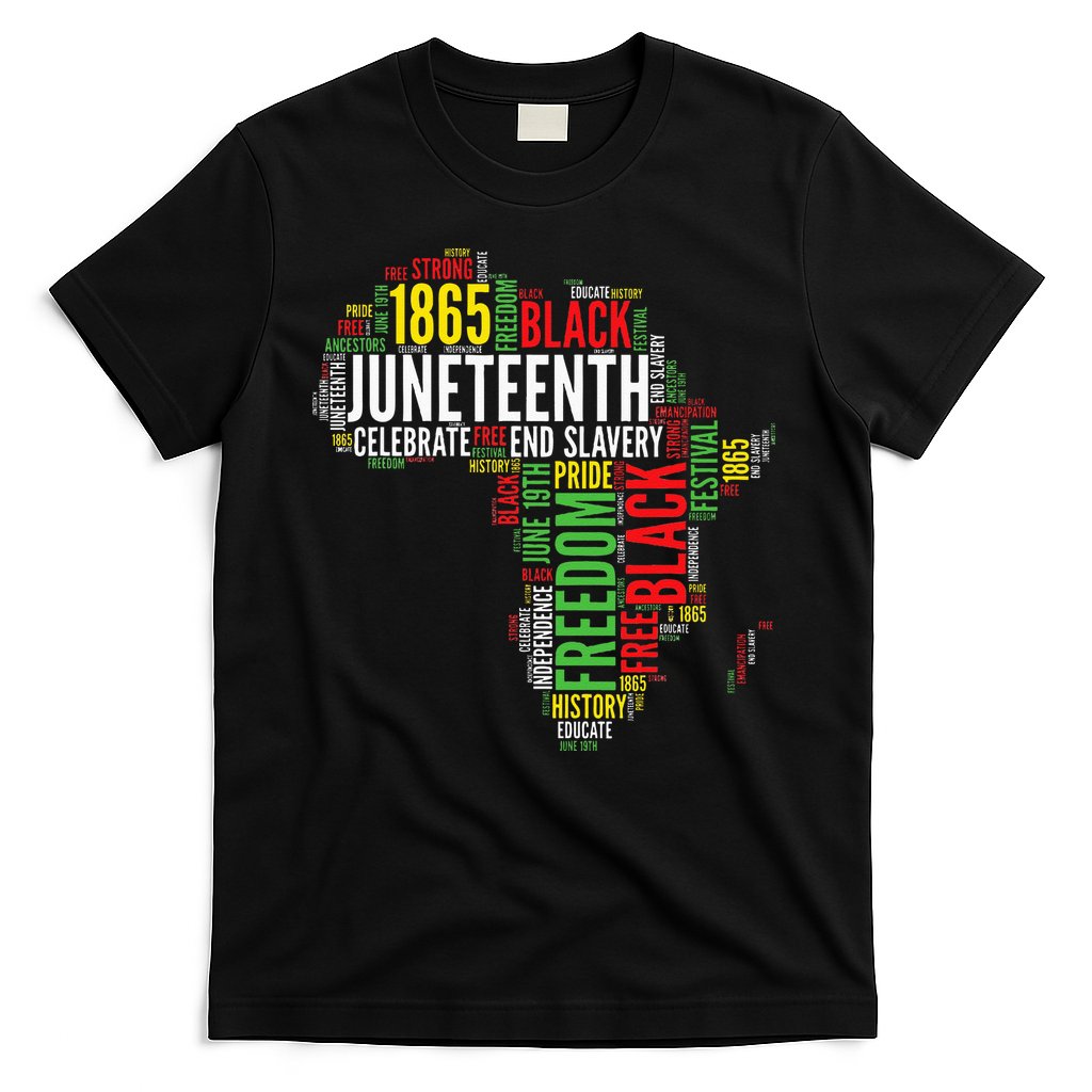 Juneteenth Africa Map Rd Art Black Pride Juneteenth T-Shirt