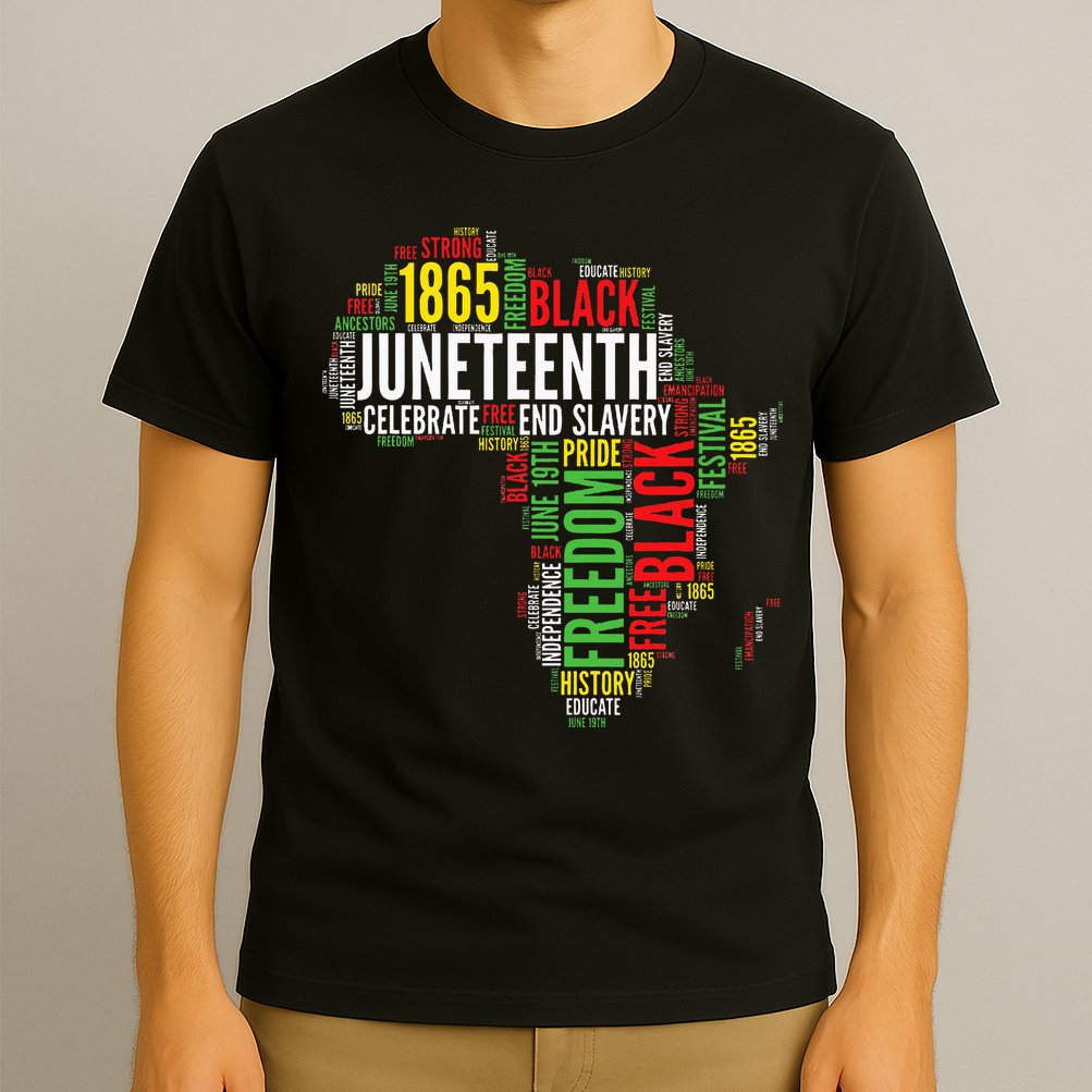 Juneteenth Africa Map Rd Art Black Pride Juneteenth T-Shirt