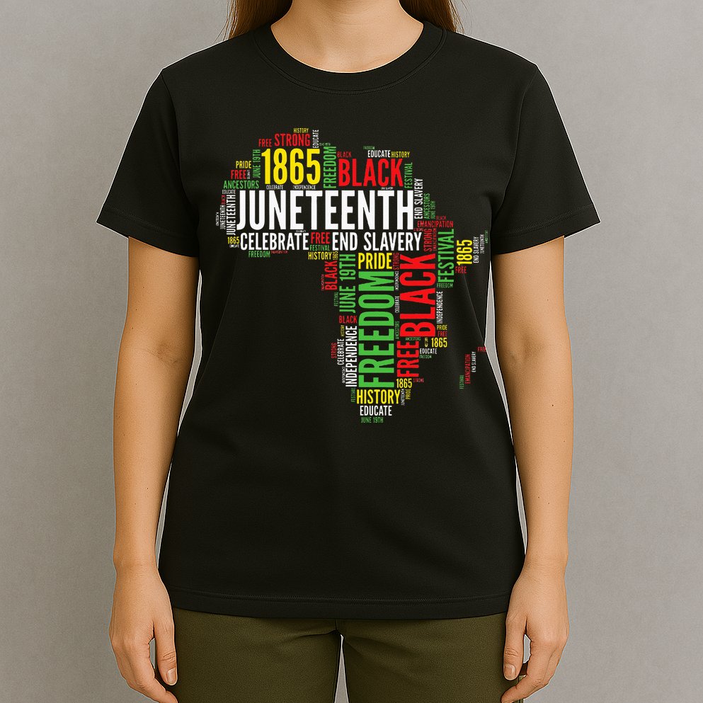 Juneteenth Africa Map Rd Art Black Pride Juneteenth T-Shirt