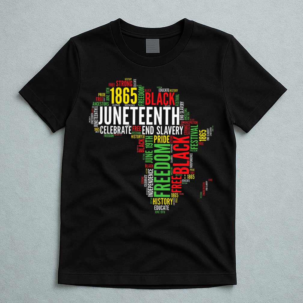Juneteenth Africa Map Rd Art Black Pride Juneteenth T-Shirt