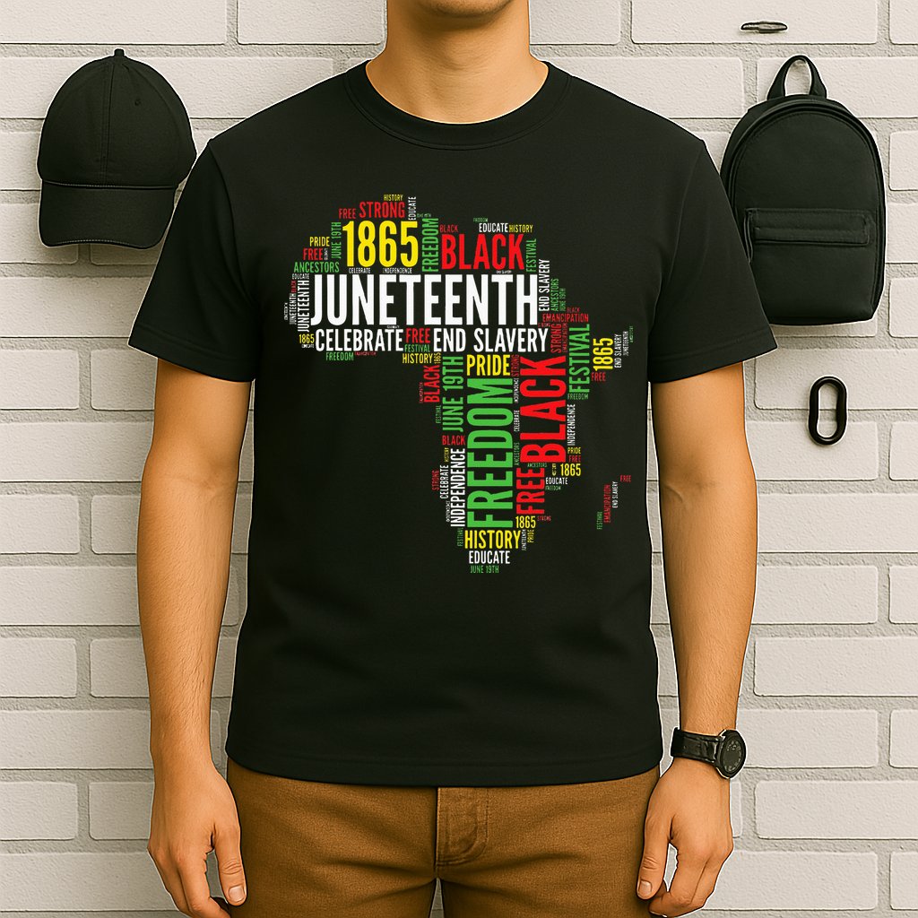 Juneteenth Africa Map Rd Art Black Pride Juneteenth T-Shirt