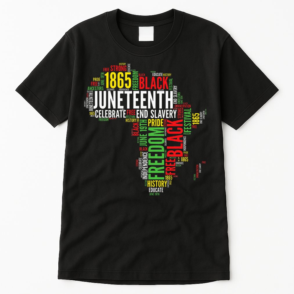 Juneteenth Africa Map Rd Art Black Pride Juneteenth Tall T-Shirt