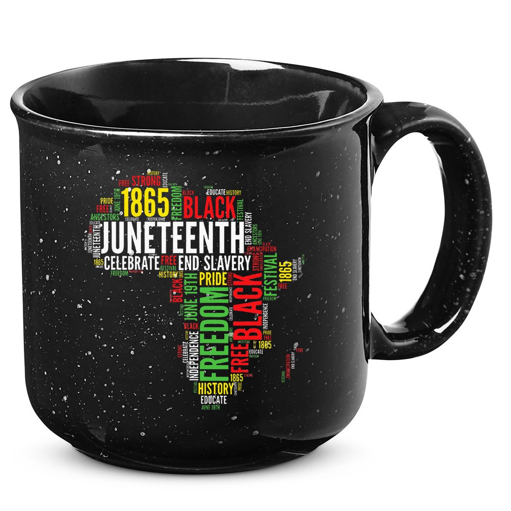 Juneteenth Africa Map Rd Art Black Pride Juneteenth 15oz Campfire Ceramic Mug