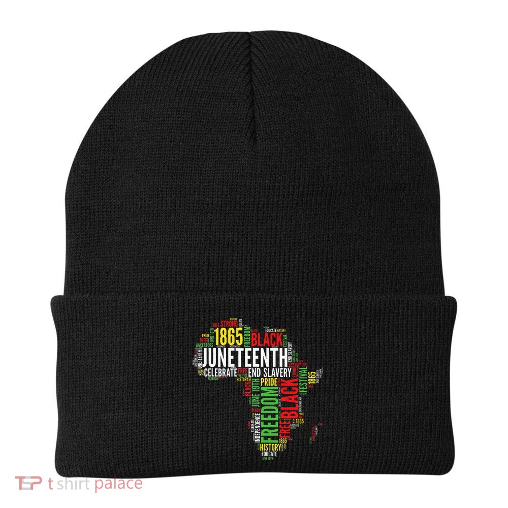 Juneteenth Africa Map Rd Art Black Pride Juneteenth Beanie