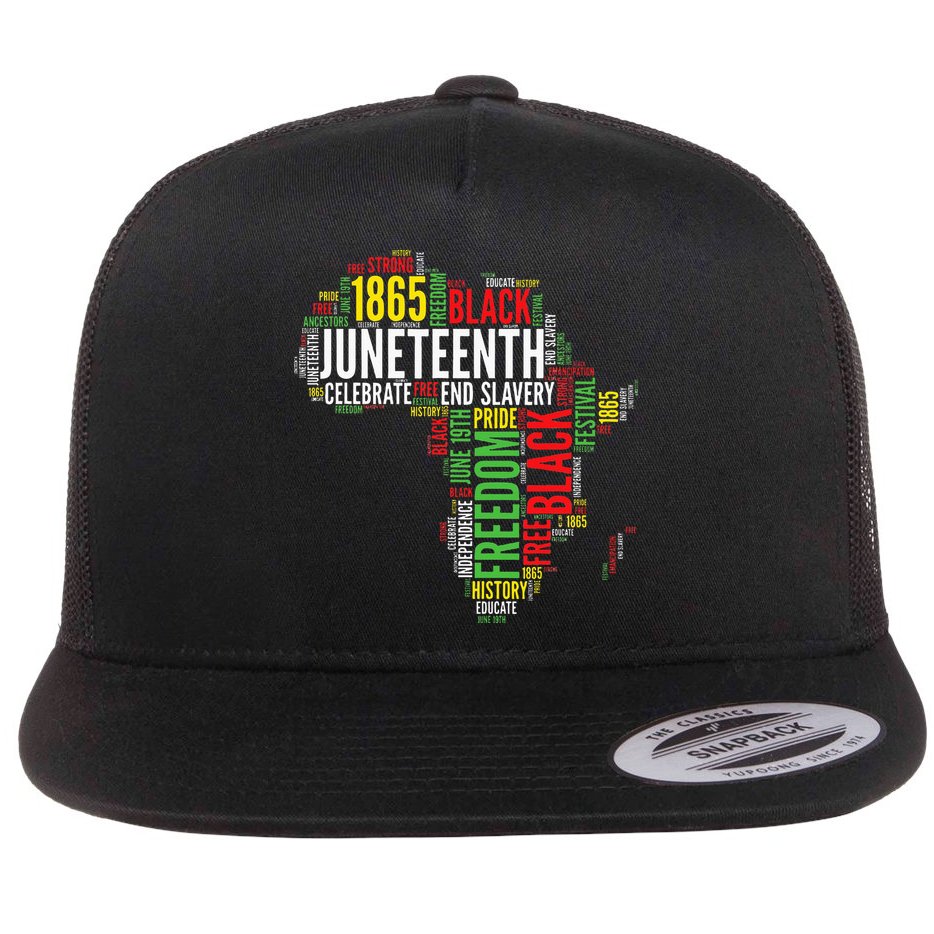 Juneteenth Africa Map Rd Art Black Pride Juneteenth Flat Bill Trucker Hat