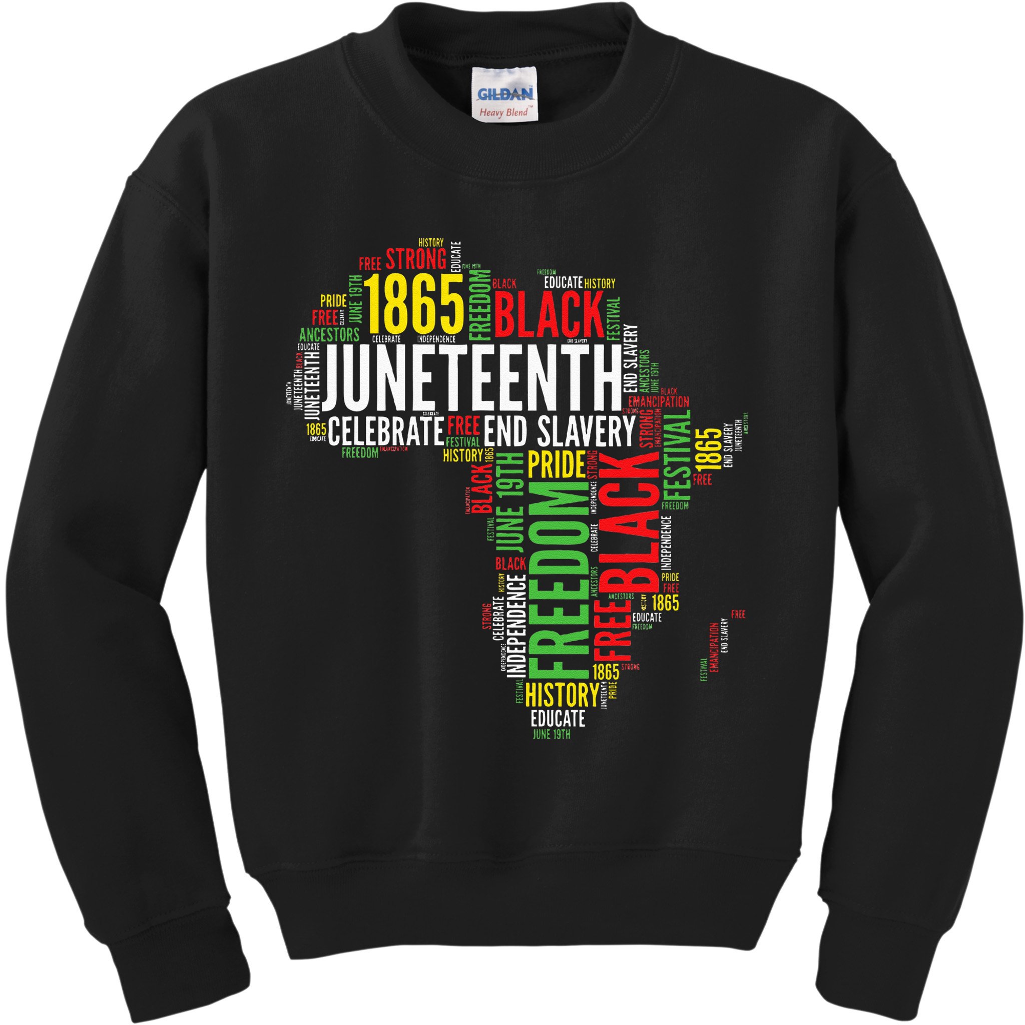 Juneteenth Africa Map Rd Art Black Pride Juneteenth Kids Sweatshirt