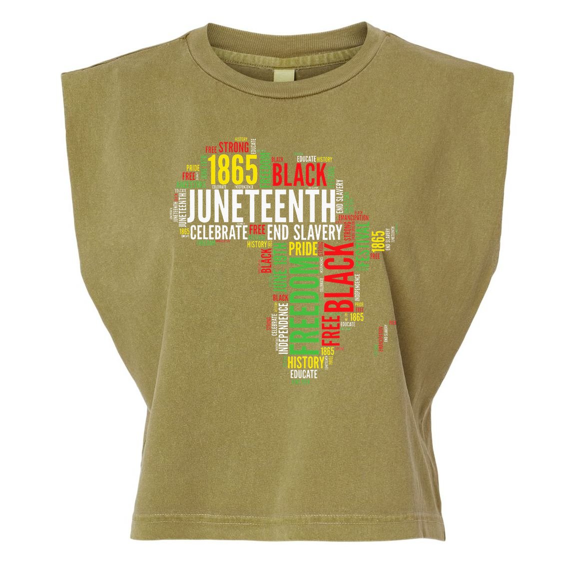 Juneteenth Africa Map Rd Art Black Pride Juneteenth Garment-Dyed Women's Muscle Tee
