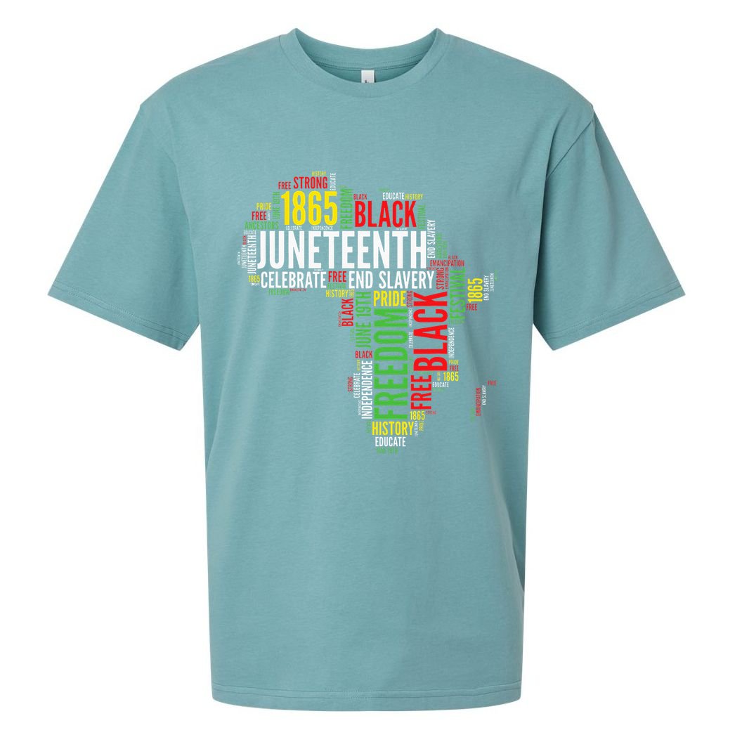 Juneteenth Africa Map Rd Art Black Pride Juneteenth Sueded Cloud Jersey T-Shirt
