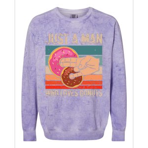 Just A Man Who Loves Donuts 2 In The Pinky 1 In The Stinky Colorblast Crewneck Sweatshirt