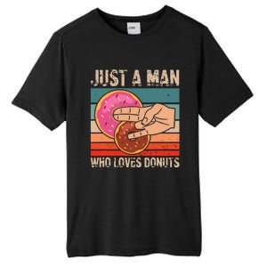 Just A Man Who Loves Donuts 2 In The Pinky 1 In The Stinky Tall Fusion ChromaSoft Performance T-Shirt