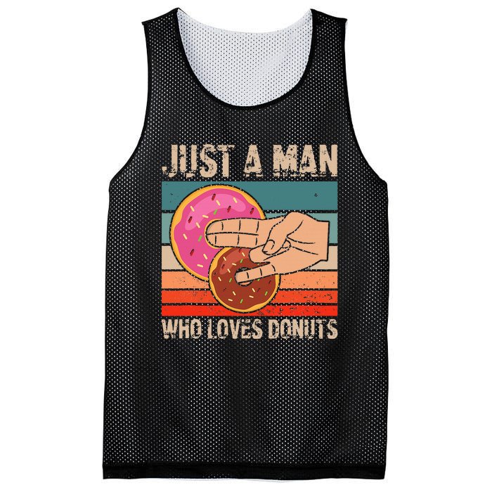 Just A Man Who Loves Donuts 2 In The Pinky 1 In The Stinky Mesh Reversible Basketball Jersey Tank