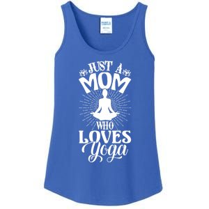 Just A Mom Who Loves Yoga Fitness Funny Mothers Day Gift Ladies Essential Tank