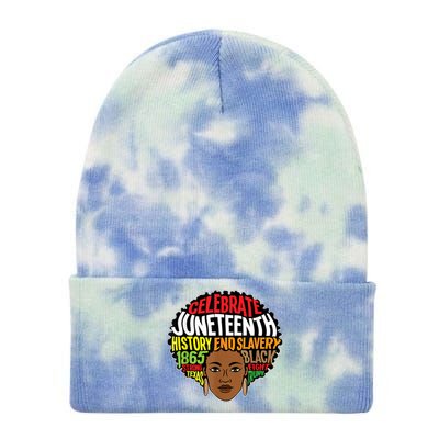 Juneteenth Afro Melanin Africa Ancestors Freedom Meaningful Gift Tie Dye 12in Knit Beanie