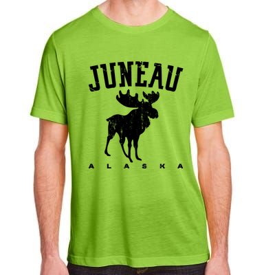 Juneau Alaska Moose Family Hiking Camping Trip Retro Vintage Funny Gift Adult ChromaSoft Performance T-Shirt