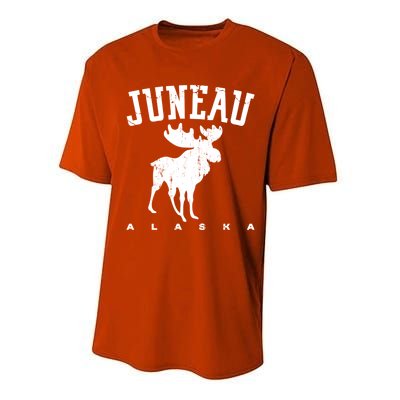 Juneau Alaska Moose Family Hiking Camping Trip Retro Vintage Funny Gift Performance Sprint T-Shirt