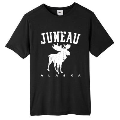 Juneau Alaska Moose Family Hiking Camping Trip Retro Vintage Funny Gift Tall Fusion ChromaSoft Performance T-Shirt