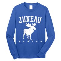 Juneau Alaska Moose Family Hiking Camping Trip Retro Vintage Funny Gift Long Sleeve Shirt