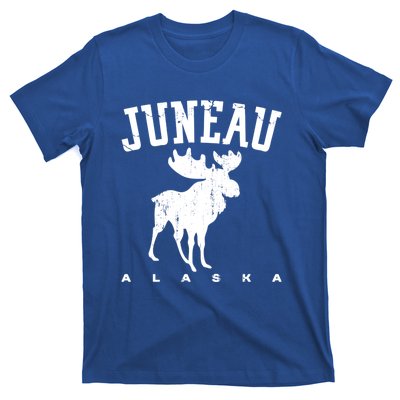 Juneau Alaska Moose Family Hiking Camping Trip Retro Vintage Funny Gift T-Shirt