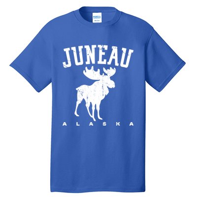 Juneau Alaska Moose Family Hiking Camping Trip Retro Vintage Funny Gift Tall T-Shirt