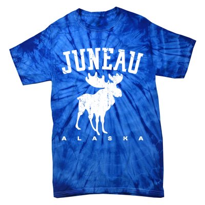 Juneau Alaska Moose Family Hiking Camping Trip Retro Vintage Funny Gift Tie-Dye T-Shirt