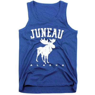 Juneau Alaska Moose Family Hiking Camping Trip Retro Vintage Funny Gift Tank Top