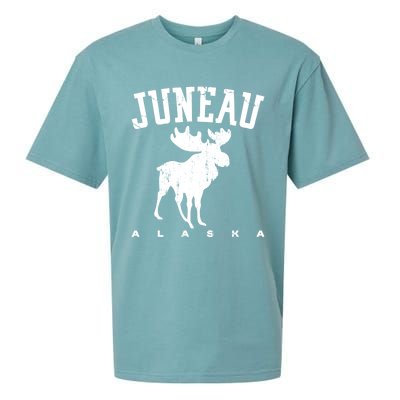 Juneau Alaska Moose Family Hiking Camping Trip Retro Vintage Funny Gift Sueded Cloud Jersey T-Shirt