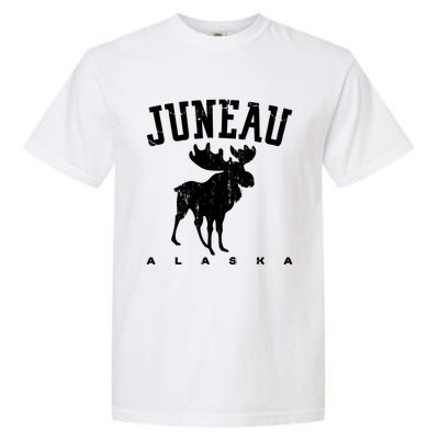 Juneau Alaska Moose Family Hiking Camping Trip Retro Vintage Funny Gift Garment-Dyed Heavyweight T-Shirt