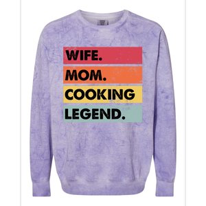 Just A Mom Who Cooks Awesome Food Kitchen Culinary Cook Gift Colorblast Crewneck Sweatshirt