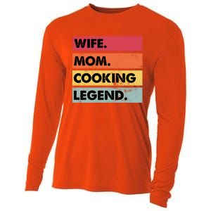 Just A Mom Who Cooks Awesome Food Kitchen Culinary Cook Gift Cooling Performance Long Sleeve Crew