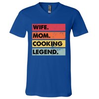 Just A Mom Who Cooks Awesome Food Kitchen Culinary Cook Gift V-Neck T-Shirt