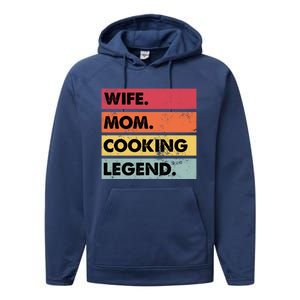 Just A Mom Who Cooks Awesome Food Kitchen Culinary Cook Gift Performance Fleece Hoodie