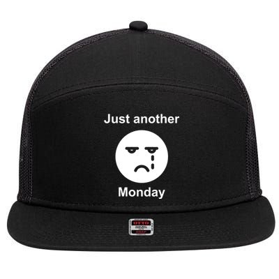 Just Another Monday Sad Face 7 Panel Mesh Trucker Snapback Hat