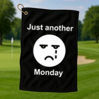 Just Another Monday Sad Face Golf Towel