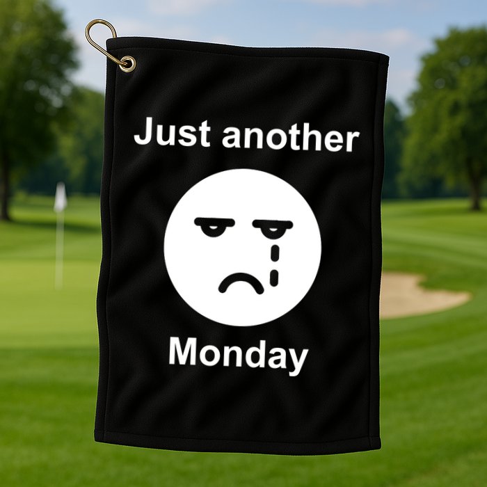 Just Another Monday Sad Face Golf Towel