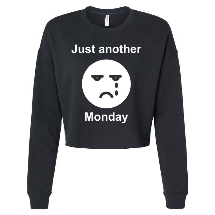 Just Another Monday Sad Face Cropped Pullover Crew