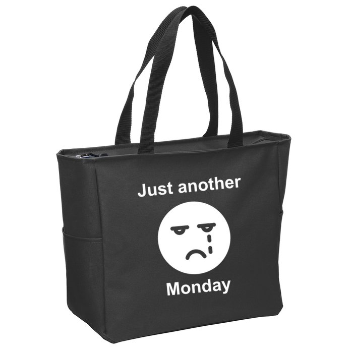 Just Another Monday Sad Face Zip Tote Bag