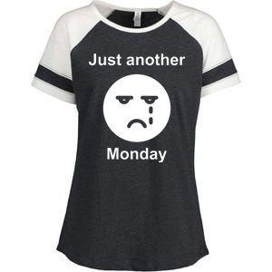 Just Another Monday Sad Face Enza Ladies Jersey Colorblock Tee