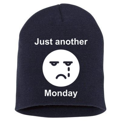 Just Another Monday Sad Face Short Acrylic Beanie