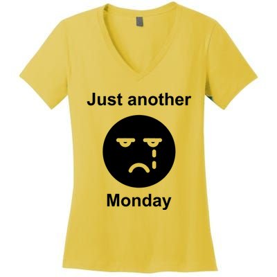 Just Another Monday Sad Face Women's V-Neck T-Shirt