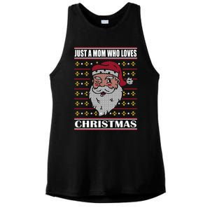 Just A Mom Who Loves Christmas Christmas In July Cool Gift Ladies PosiCharge Tri-Blend Wicking Tank