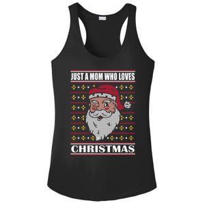 Just A Mom Who Loves Christmas Christmas In July Cool Gift Ladies PosiCharge Competitor Racerback Tank