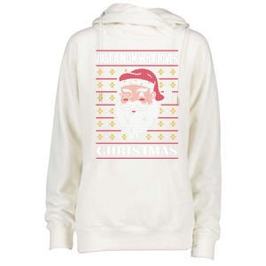 Just A Mom Who Loves Christmas Christmas In July Cool Gift Womens Funnel Neck Pullover Hood